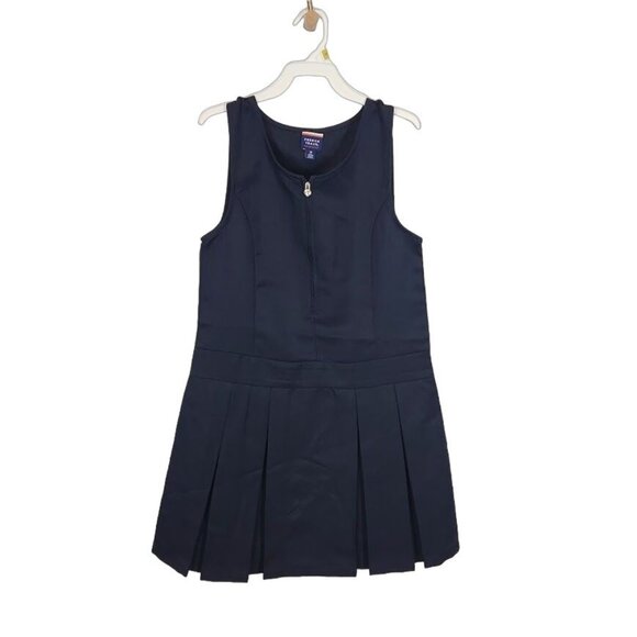 French Toast Girls Zipper Front Jumper Uniform Dress in Navy Blue - Size 10 - Picture 1 of 6